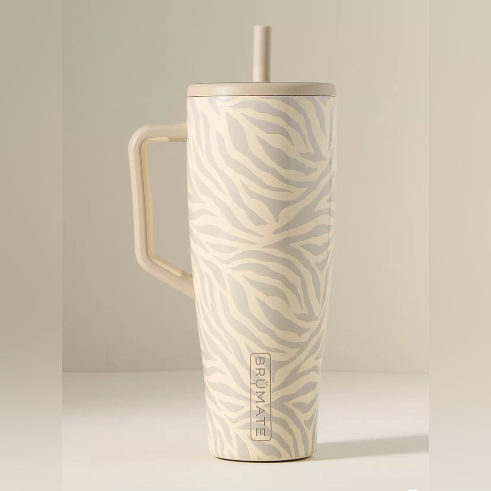 BrüMate Era w/ Straw Covers (Matching Magnetic) - 40oz Cream Zebra Tumbler